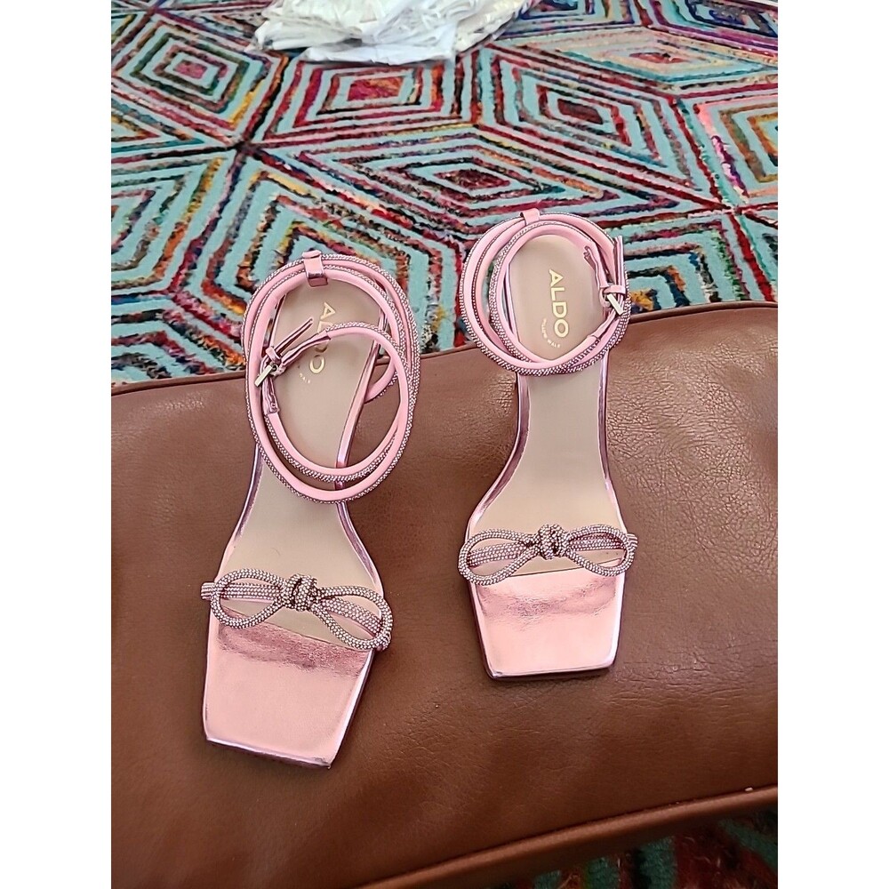Aldo (Barrona) Strappy stiletto sandal Pink Stiletto heel Sz 7 Pillow Walk